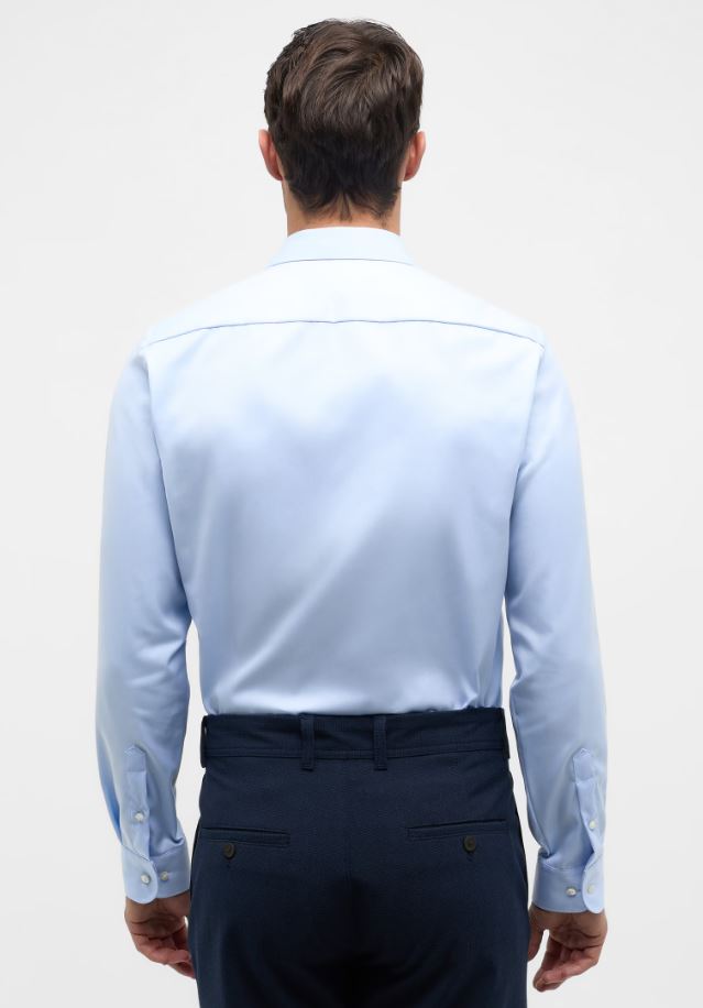 Eterna Camicia celeste eterna slim fit collo francese cotone cover Soddisfazione Garantita