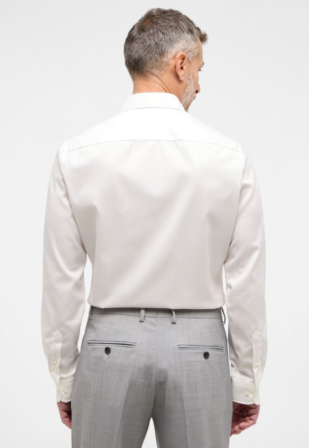 Eterna Camicia beige eterna slim fit collo francese cotone cover Qualità Garantita