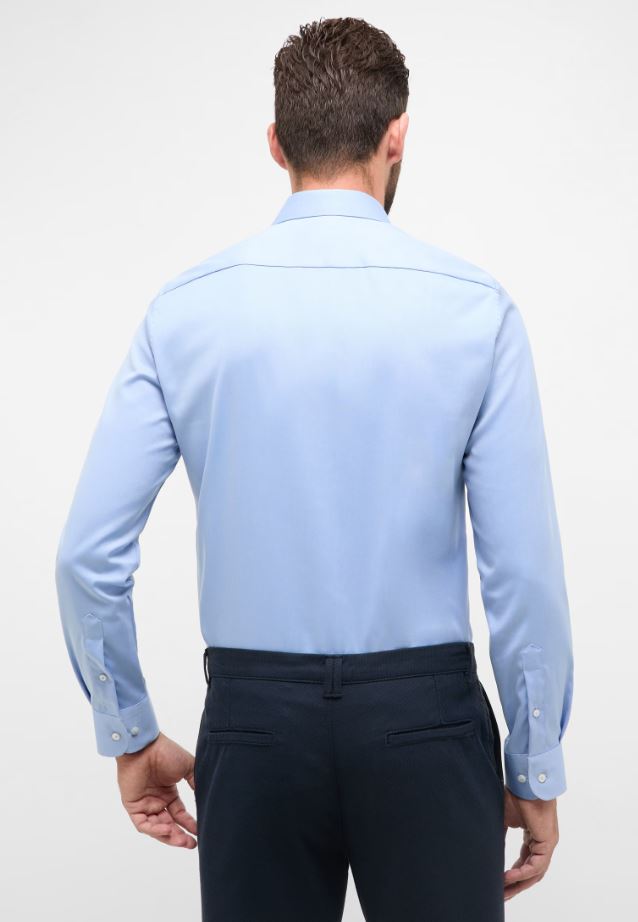 Eterna Camicia azzurra eterna slim fit collo francese cotone cover Negozi Online
