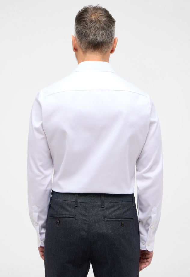 Eterna Camicia bianca eterna slim fit collo francese cotone cover Acquista Ora