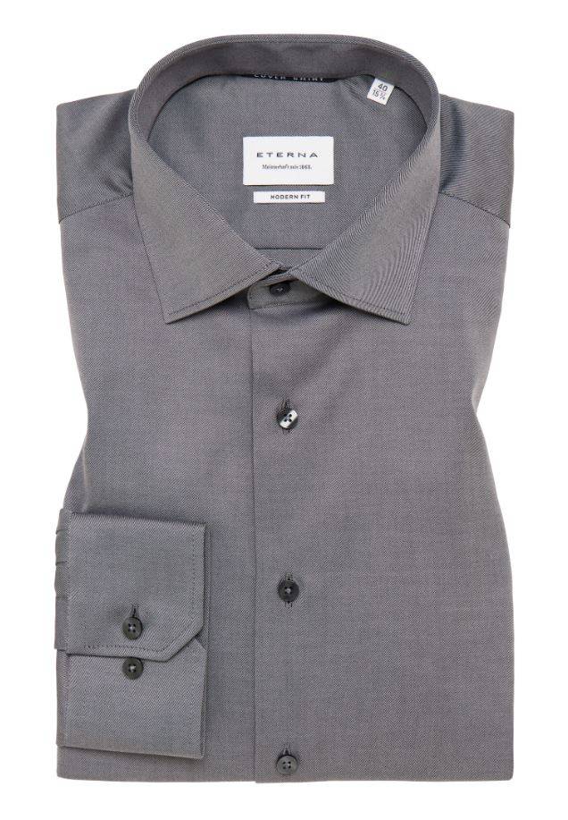 Eterna Camicia grigia eterna modern fit collo classico italiano Fino Al -60%