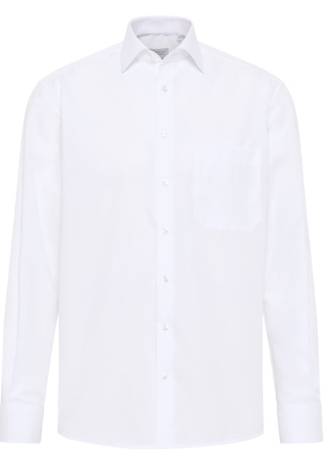 Eterna Camicia bianca eterna comfort fit in popeline no stiro Sconto