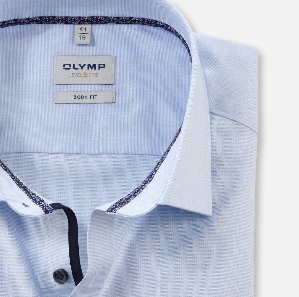 Olymp Camicia olymp level five celeste slim fit cotone stretch Online