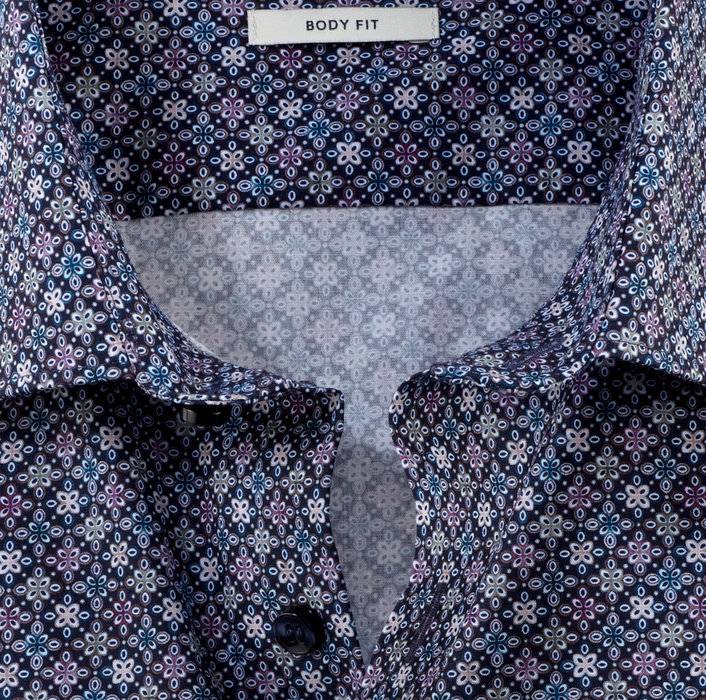 Olymp Camicia olymp slim fit blu cotone stretch stampato In Vendita