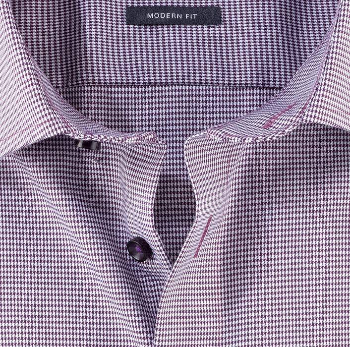 Olymp Camicia olymp a quadrettini prugna modern fit con taschino Offerte