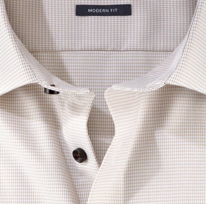 Olymp Camicia olymp a quadrettini beige modern fit con taschino Hotsell
