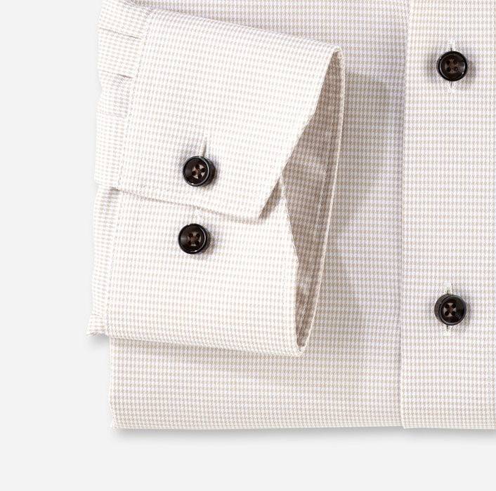 Olymp Camicia olymp a quadrettini beige modern fit con taschino Hotsell