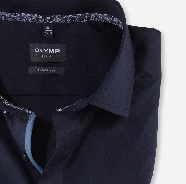 Olymp Camicia olymp blu scuro modern fit con taschino Saldi Di Fabbrica