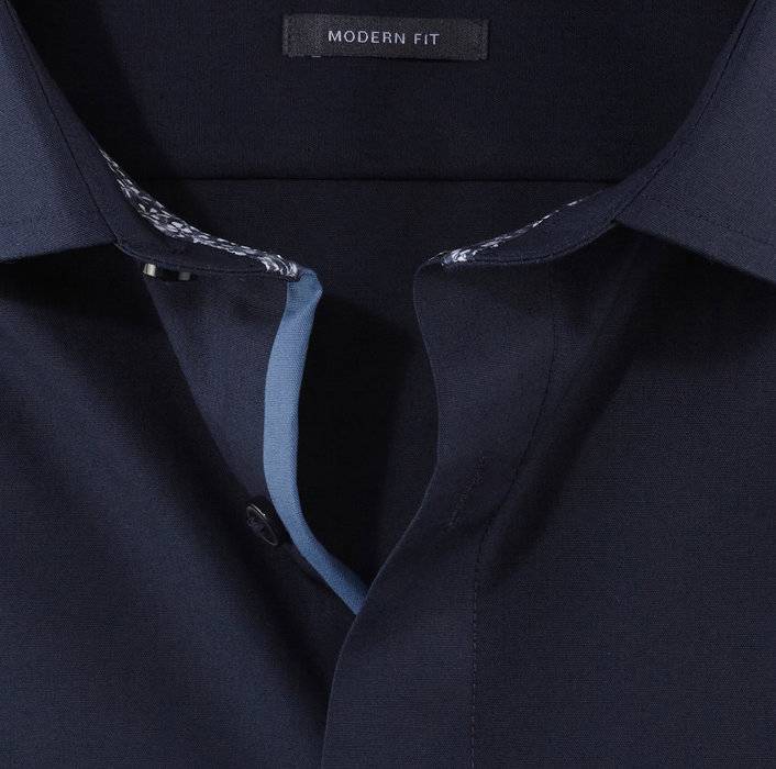 Olymp Camicia olymp blu scuro modern fit con taschino Saldi Di Fabbrica