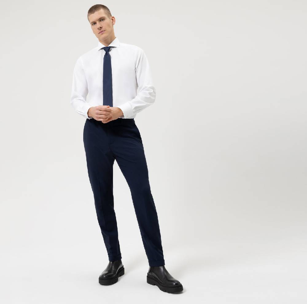 Olymp Camicia olymp bianca slim fit cotone twill stretch facile stiro In Saldo