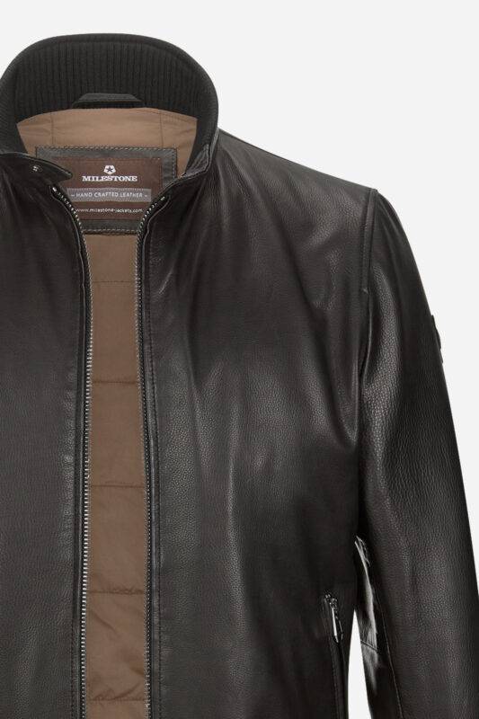 Milestone Bomber giubbino nero in pelle milestone Qualità