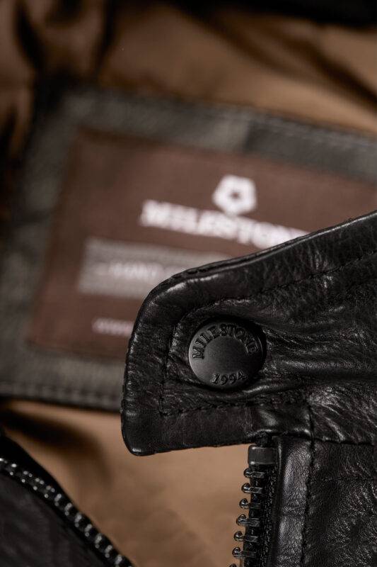 Milestone Bomber giubbino nero in pelle milestone Qualità