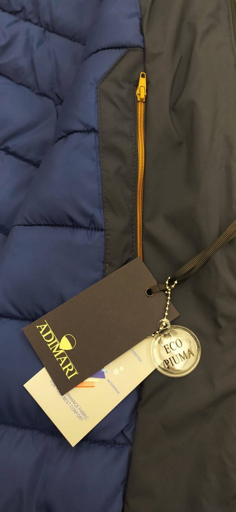 Adimari Parka in eco piuma blu adimari con cappuccio Negozi Online