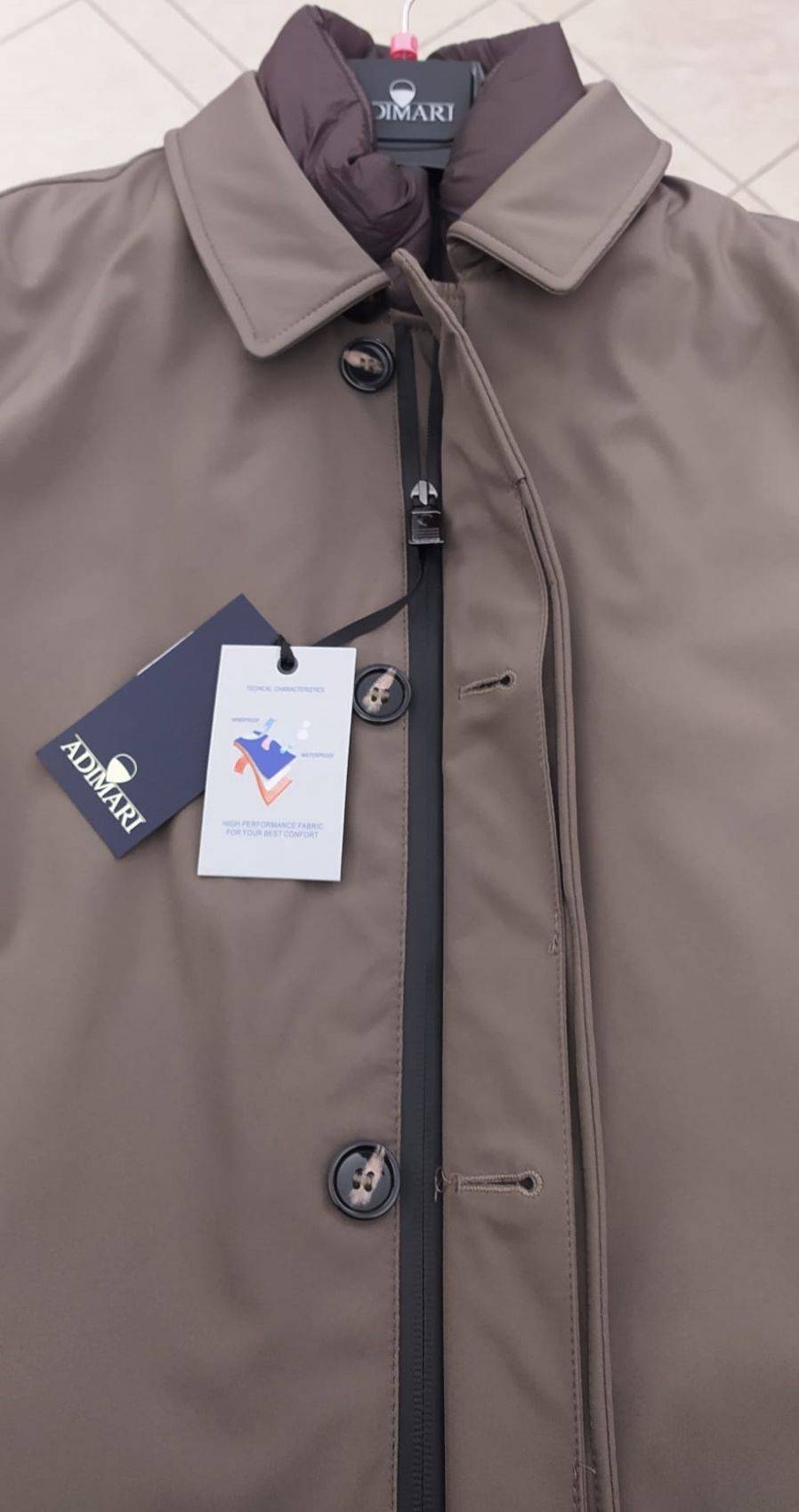 Adimari Trench impermeabile imbottito blu con pettorina anti vento staccabile Acquista Ora