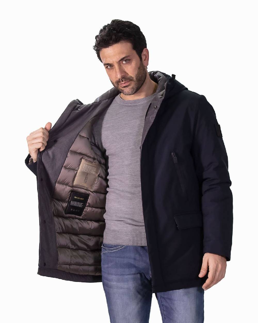 Adimari Giaccone blu adimari imbottito in eco piuma Fino Al -60%