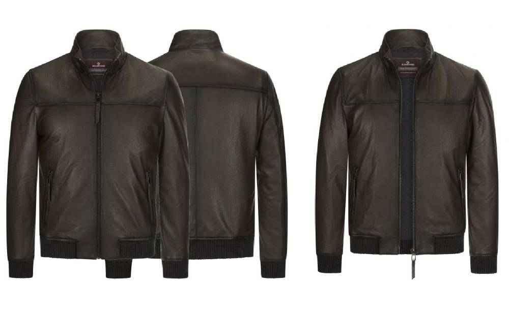 Milestone Giubbino bomber milestone marrone con elastico In Vendita