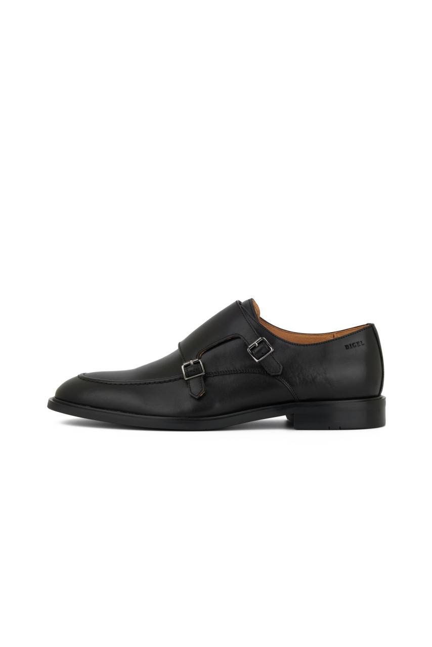 Digel Scarpa digel nera con doppia fibbia in pelle di vitello Economico