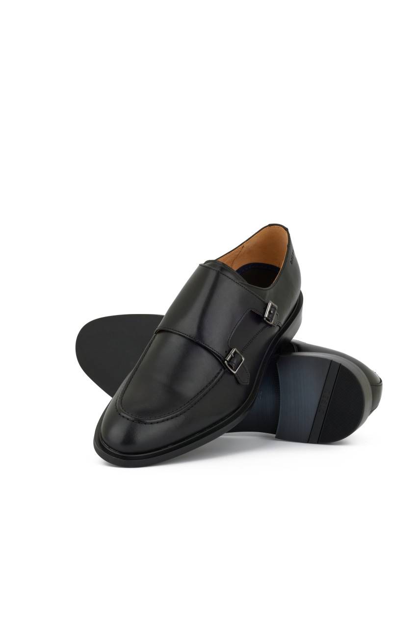 Digel Scarpa digel nera con doppia fibbia in pelle di vitello Economico