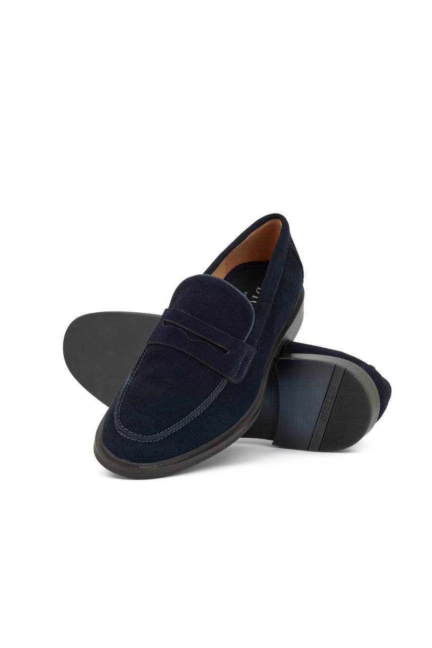 Digel Mocassino blu digel in pelle scamosciata Outlet