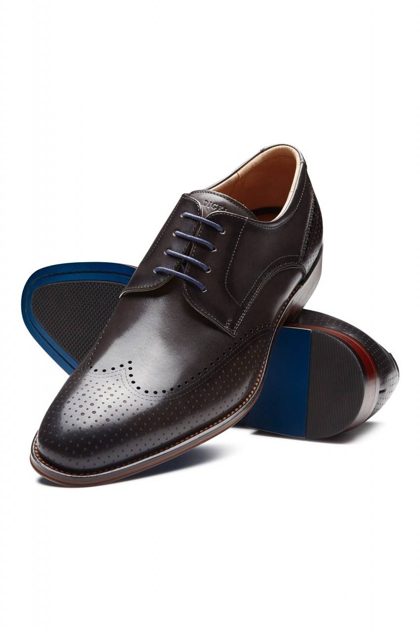 Digel Scarpa derby all'inglese grigio scuro elegante digel in vera pelle In Vendita