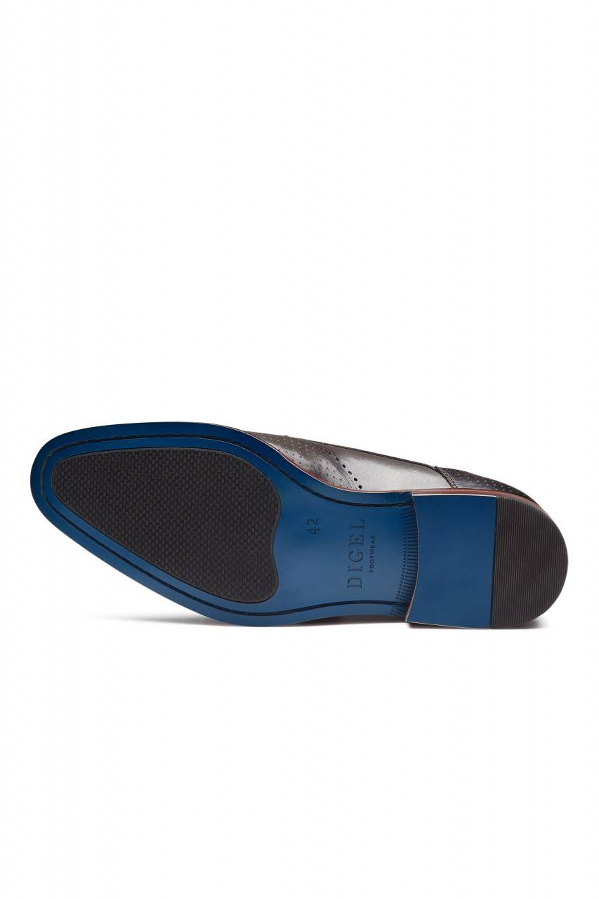 Digel Scarpa derby all'inglese grigio scuro elegante digel in vera pelle In Vendita