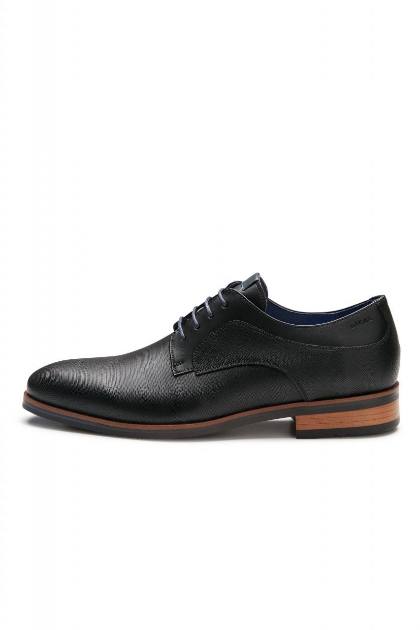 Digel Scarpa elegante derby stringata nera digel in pelle lavorata Offerte