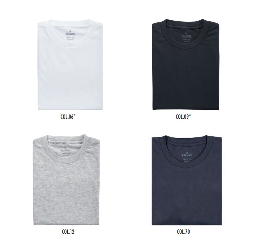 Ragman Due t-shirt grigie ragman in cotone stretch Italia