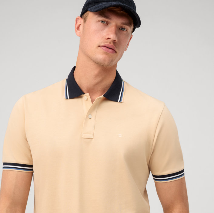 Olymp Polo beige naturale olymp regular fit cotone piqué Consegna Veloce