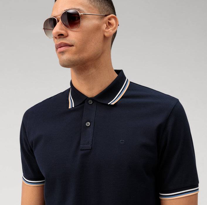 Olymp Polo blu olymp regular fit cotone piqué Sottocosto