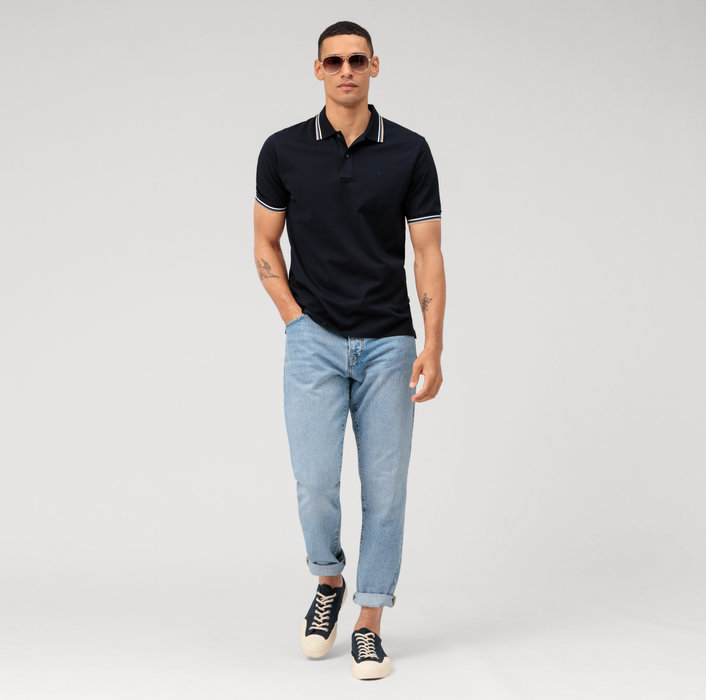 Olymp Polo blu olymp regular fit cotone piqué Sottocosto
