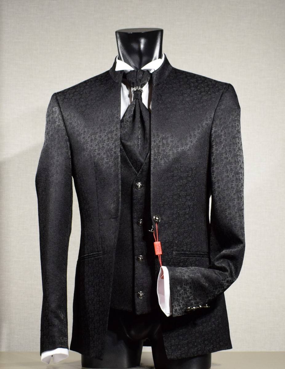 Musani Milano Cerimonia Abito musani cerimonia nero damascato slim fit Saldi