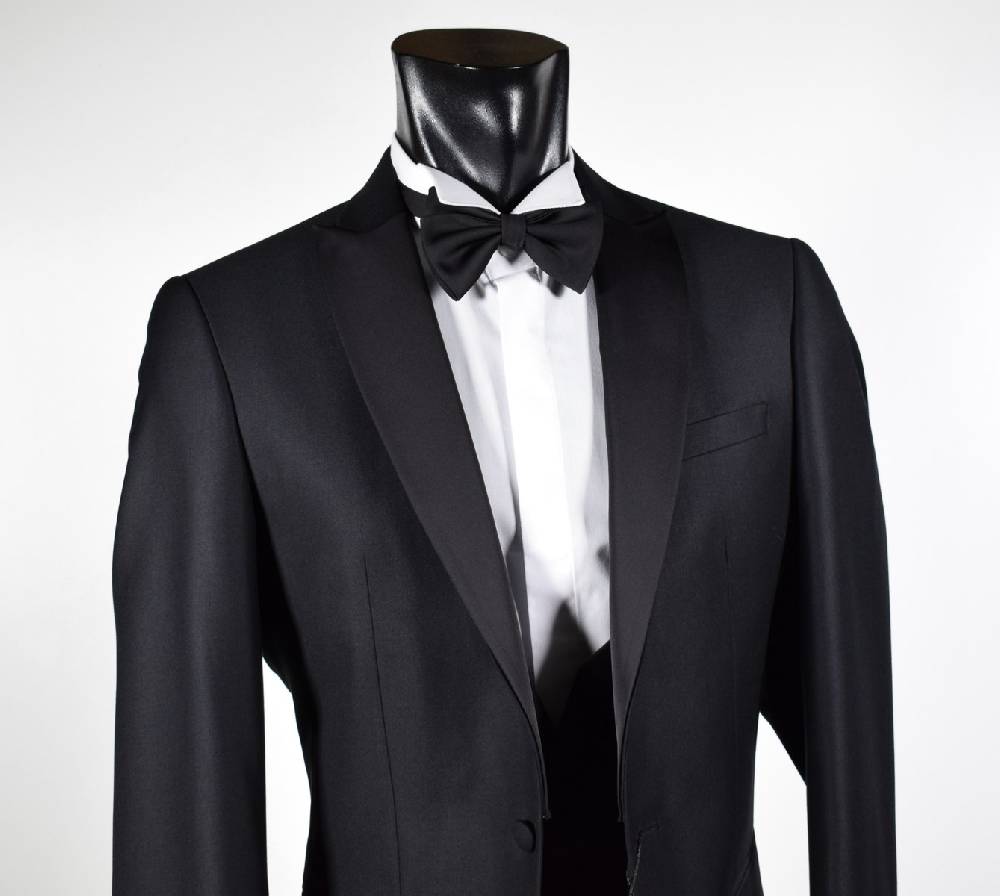 Musani Milano Cerimonia Smoking con panciotto nero slim fit musani cerimonia Vendite Flash