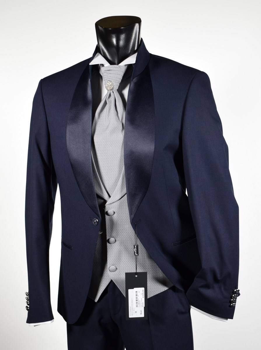 Musani Milano Cerimonia Abito musani cerimonia blu modello coreano slim fit Moda