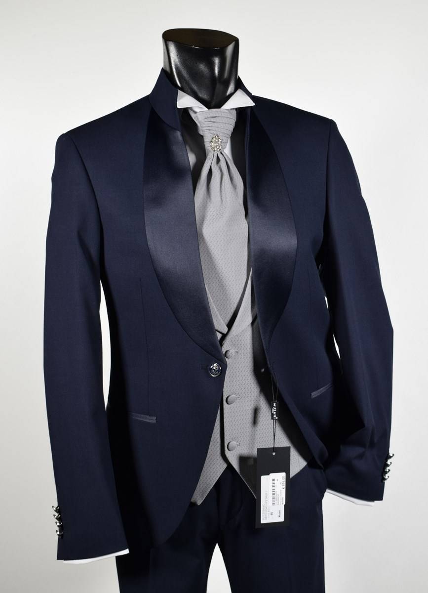 Musani Milano Cerimonia Abito musani cerimonia blu modello coreano slim fit Moda