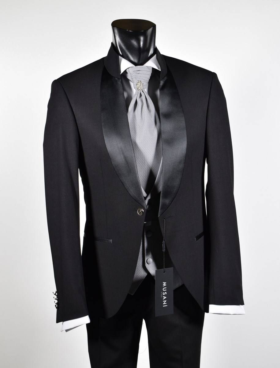 Musani Milano Cerimonia Abito nero musani cerimonia modello coreano slim fit 2025