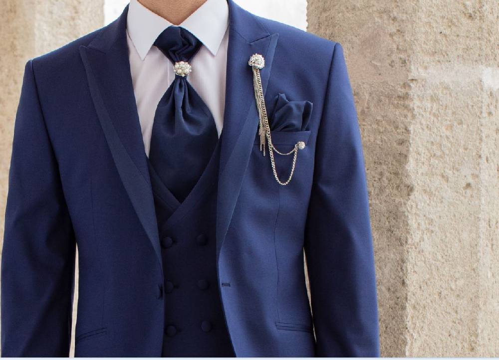 Musani Milano Cerimonia Abito bluette slim fit musani cerimonia completo di panciotto cravatta camicia Italy
