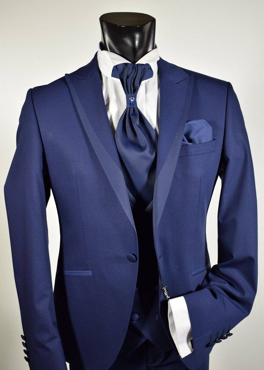 Musani Milano Cerimonia Abito bluette slim fit musani cerimonia completo di panciotto cravatta camicia Italy