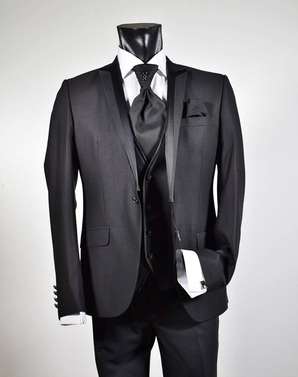 Musani Milano Cerimonia Abito nero slim fit Musani cerimonia 2025