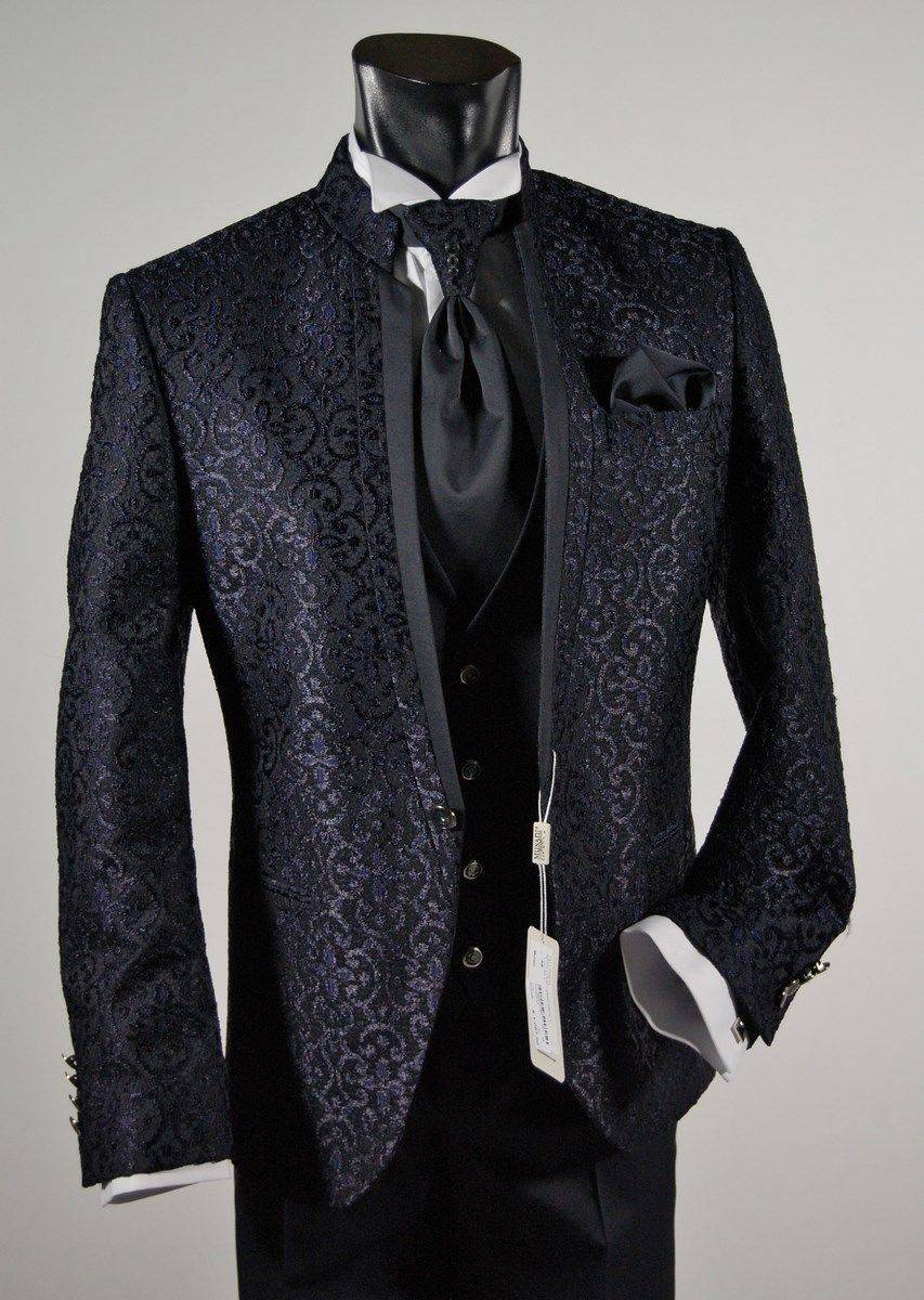 Musani Milano Cerimonia Abito slim fit sposo guru broccato musani cerimonia In Linea