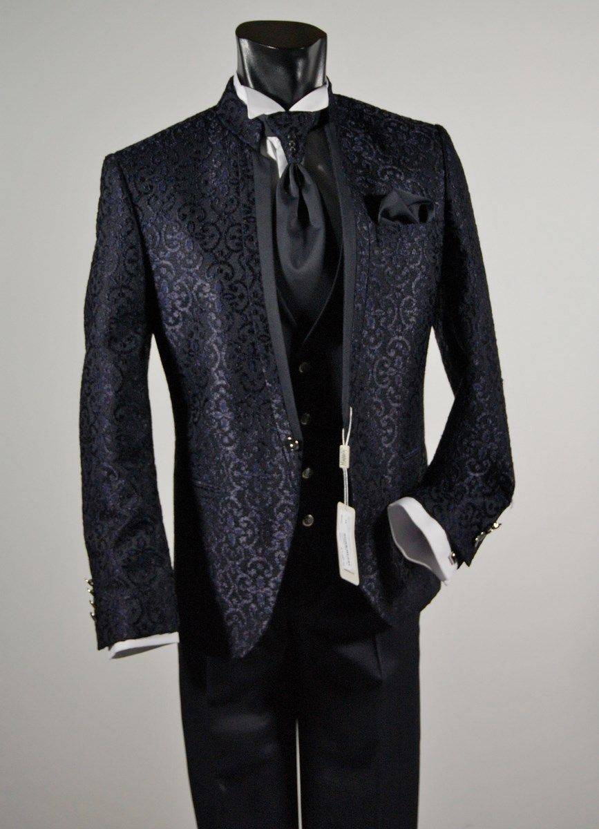 Musani Milano Cerimonia Abito slim fit sposo guru broccato musani cerimonia In Linea