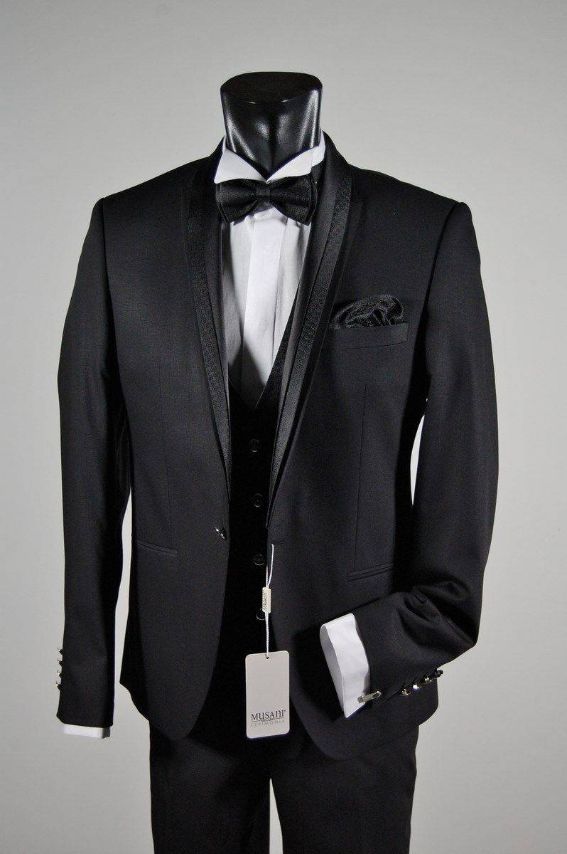 Musani Milano Cerimonia Abito elgante musani cerimonia nero slim fit Qualità