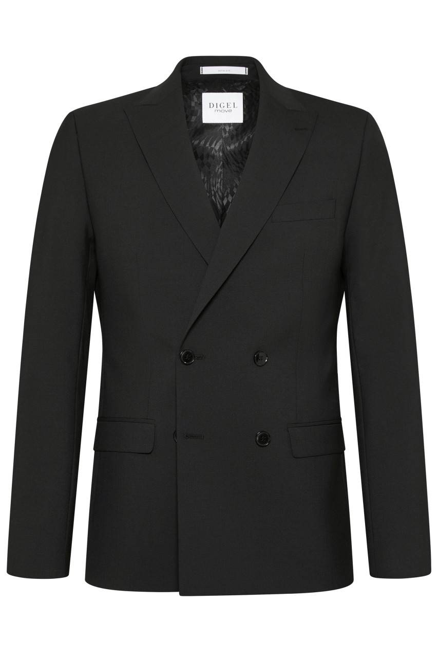 Digel Abito nero digel slim fit doppiopetto misto lana bi-stretch Promozione Limitata