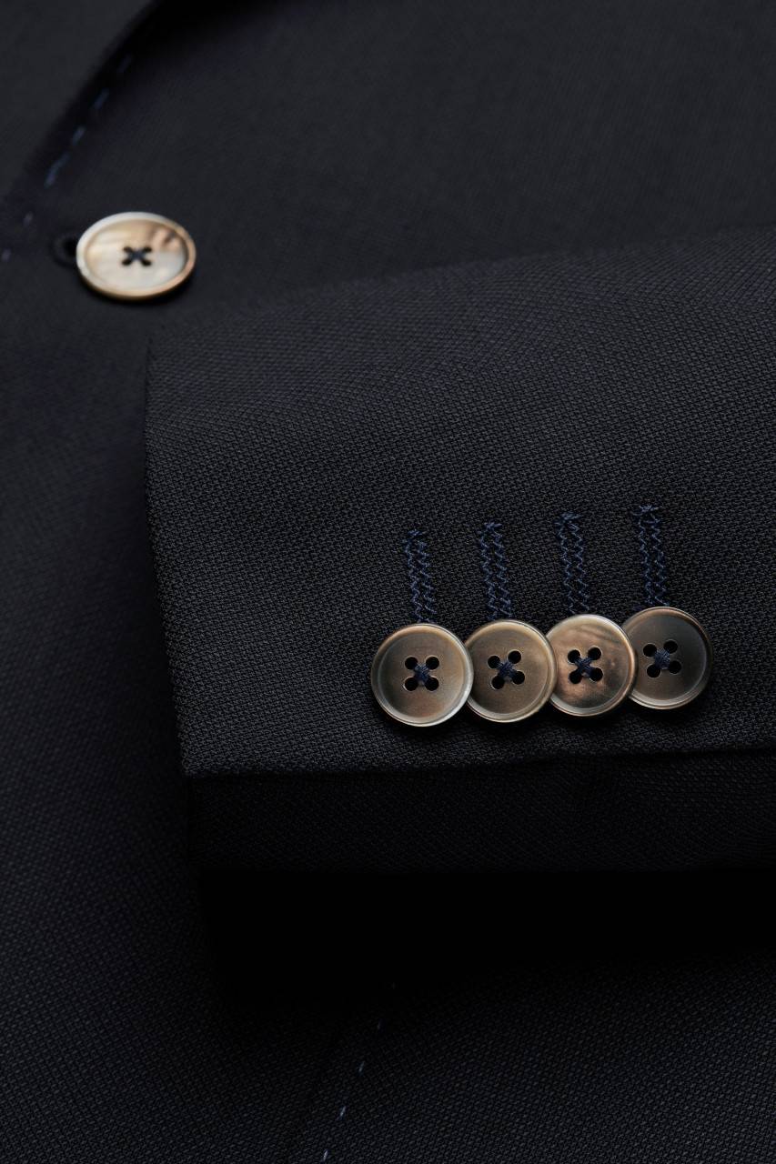 Digel Giacca blu scuro digel drop quattro corto lana marzotto con tasche a toppa Qualità Garantita