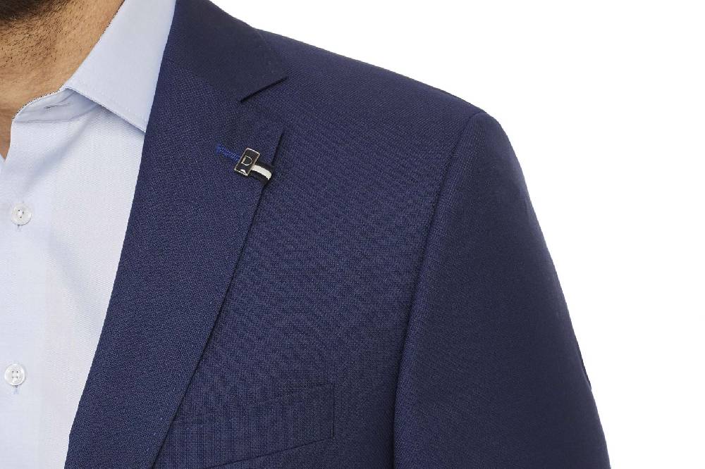 Digel Giacca blu marine digel drop quattro corto lana marzotto con tasche a toppa Negozi Online