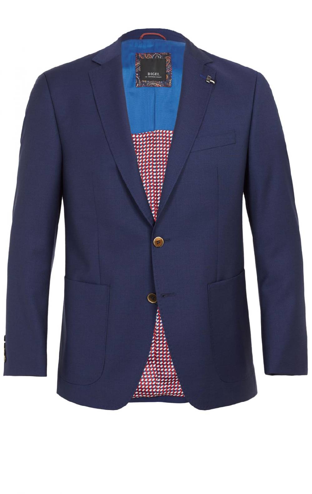 Digel Giacca blu marine digel in pura lana vergine marzotto con tasche a toppa Affare Del Giorno