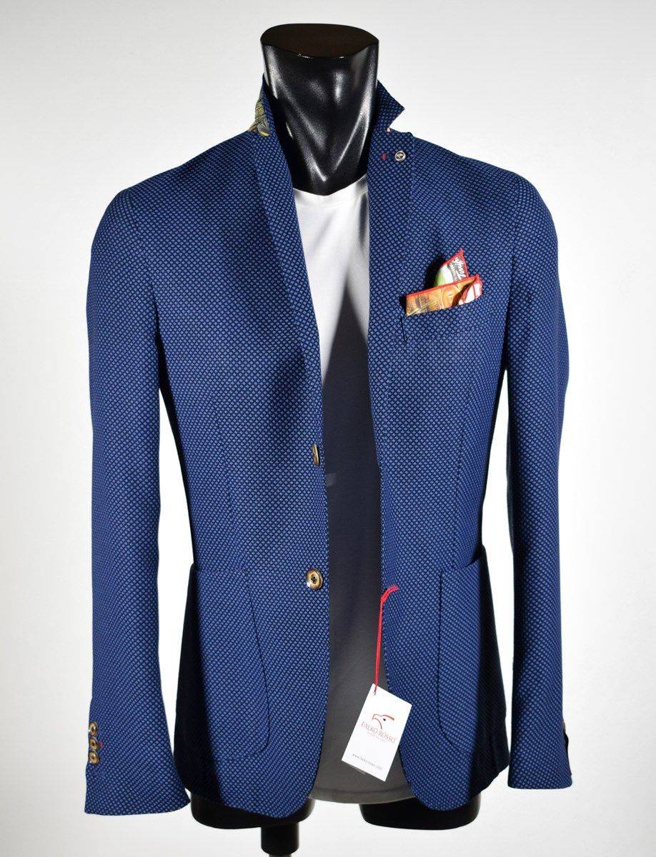 Falko Rosso Giacca blu sfoderata slim fit misto viscosa made in italy Prezzo Ridotto