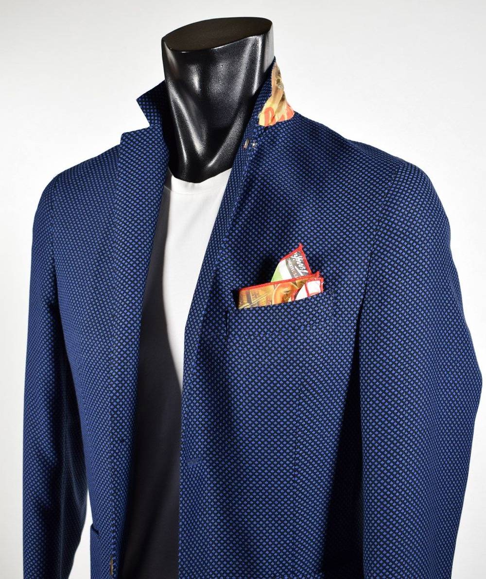 Falko Rosso Giacca blu sfoderata slim fit misto viscosa made in italy Prezzo Ridotto