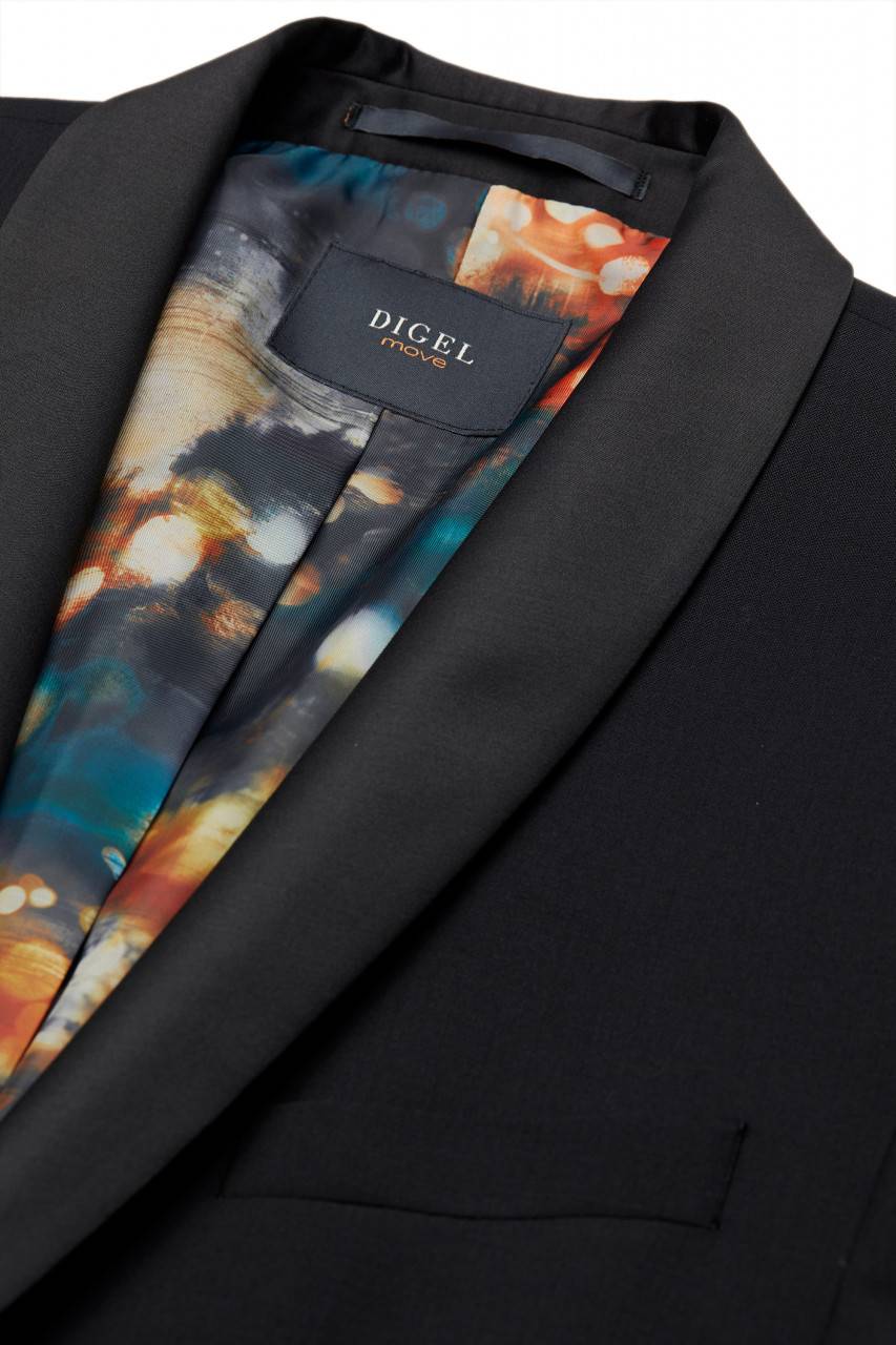 Digel Giacca blazer smoking digel nero slim fit collo a scialle Sconto
