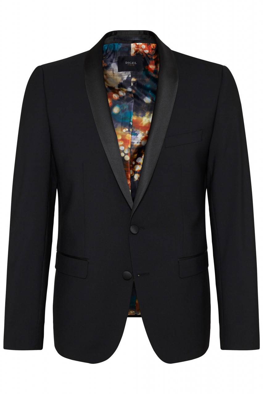 Digel Giacca blazer smoking digel nero slim fit collo a scialle Sconto