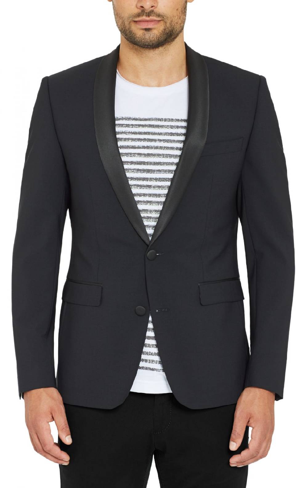 Digel Giacca blazer smoking digel nero slim fit collo a scialle Sconto